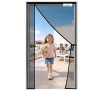 SCREEN DOOR Mosquitera Puerta Magnetica 150x150cm | Mosquitera Reversible con Apertura Lateral Izquierda/Derecha, Acceso Sencillo, Protección contra Insectos - Negro