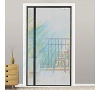 SCREEN DOOR Mosquitera Puerta Magnetica 180x205cm | Mosquitera Reversible con Apertura Lateral Izquierda/Derecha, Acceso Sencillo, Protección contra Insectos - Negro