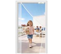 SCREEN DOOR Mosquitera Puerta Magnetica 95x220cm | Mosquitera Reversible con Apertura Lateral Izquierda/Derecha, Acceso Sencillo, Protección contra Insectos - Blanco