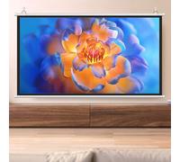 Screen For Projector 40" 50" 60" Home Theater Movie Screen Manual Pull Down Projector Screen HD Wall Mounted Projection Screen For Indoor Outdoor,Wrinkle-Free