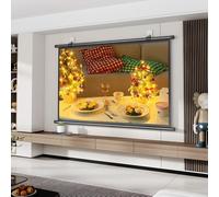 Screen For Projector HD Home Theater Projector Screen Wall Mounted Manual Projection Screen 40 Inch 50 Inch 60 Inch 4K Portable Projector Movie Screen For Indoor Outdoor