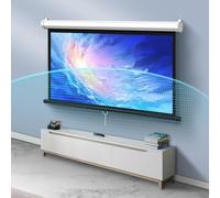 Screen For Projector Home Theater Projector Screen 60" 72" Manual Pull Down Projection Screen Retractable Movie Screen 3D 4K HD 4:3 16:9 Format,Auto-Locking,Easy Roll Up