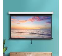 Screen For Projector Manual Pull Down Projector Screen 60" 72" Home Theater Projection Screen 3D 4K HD Retractable Movie Screen For Indoor Outdoor,Auto-Locking