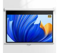 Screen For Projector Manual Pull Down Projector Screen 60" 72" Retractable Movie Screen 16:9 4:3 3D 4K HD Wall Mounted Projection Screen For Home Theater Indoor Outdoor