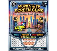 Screen Gems - Movies & TV: 30-Page 450-Word Search Puzzle Book: Entertainment, Film, Hollywood, Streaming, Acting & TV Trivia Terms - Large 8x10