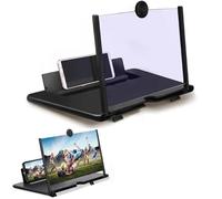 Screen Magnifier 2024 Newest Version, 3D HD Mobile Phone Screen Amplifier,Screen Magnifier for Cell Phone, Cell Phone Projector,Phone Magnifier Screen, Compatible with All Smartphones (Black,12in)