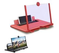 Screen Magnifier 2024 Newest Version, 3D HD Mobile Phone Screen Amplifier,Screen Magnifier for Cell Phone, Cell Phone Projector,Phone Magnifier Screen, Compatible with All Smartphones (Red,12in)