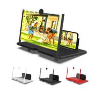 Screen Magnifier for Smartphone, Screen Magnifier Newest Version, 3D Pull-out HD Screens Phone Projector, for Watching Movies Playing Games, Supports All Smartphones (Black,12in)