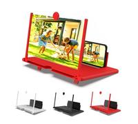 Screen Magnifier for Smartphone, Screen Magnifier Newest Version, 3D Pull-out HD Screens Phone Projector, for Watching Movies Playing Games, Supports All Smartphones (Red,12in)