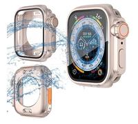 Screen Protector Cover for 45mm 44mm 40mm 41mm Hard PC Front & Rear Bumper Case for iwatch 8/7/6/5/4 Change To Ultra (Color : Water Proof Rose, Size : 40mm)