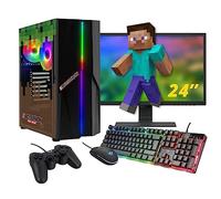 ScreenON - Juego Minecraft PC Set - X10999 -V2 (Gaming PC + Monitor de 24 Pulgadas + Teclado + Ratón + Controlador) Equipo de juego para Minecraft