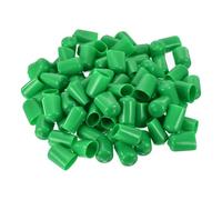 Screw Covers Caps, 100pcs Rubber End 20mm(13/16") ID Vinyl PVC Round Tube Bolt Cap Cover Thread Protectors Red(Dark Green,13.5mm)
