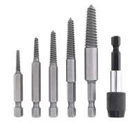 Screw Extractor Set, 6 piezas Stripped Screw Remover Kit, Easy-Out Drill Bits for Damaged Bolt and Nut Removal for Homeowners, Hobbyists, Mecánicos, Electricians, and selfmade Projects, Black