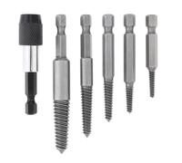 Screw Extractor Set, Broken Bolt Removal Tool, High Speed Steel Spiral Design, Multi Size 6 Piece Kit, Compact Storage Case, Excellent for Carpentry, Home Repairs, Electrician Tasks, Hobby Projects