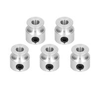 Screw Fixed Round Pulley 5 Pack | Aluminum Alloy V - Groove for Round Belt Transmission | 8mm Bore Pulley for Low - Speed Drives/Machinery Support/Shock Absorption (5401-0005-0008)
