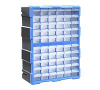 Screw Organizer, Teacher Toolbox, Interactive Drawer Storage, Responsive 60 Grids Compartment System, Stackable Polymer Case, Garage Hardware Crafts Tool Cabinet Solution 19.09x14.76x7.09 pulgadas