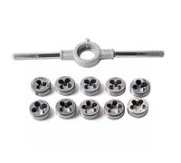 Screw Thread Tap and Die Set | 10 - Piece External Thread Cutting Kit | Industrial Hand Tools for Metalworking/Mechanical Repair | CNC Machined
