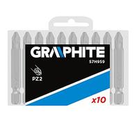 Screwdriver bit PZ2, 25 mm, 1/4 pulgadas, 10 unidades.