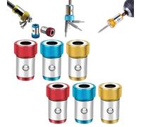 Screwdriver Head Magnetic Ring Three Piece Set, 1/4 Inch/6.35mm Universal Magnetic Screw Ring, Removable Anti-Slip Screw Holder Tools for Household Repairs Mechanics (6Pcs)