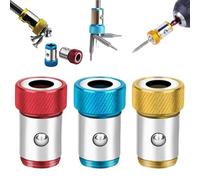 Screwdriver Head Magnetic Ring Three Piece Set, 1/4 Inch/6.35mm Universal Magnetic Screw Ring, Removable Anti-Slip Screw Holder Tools for Household Repairs Mechanics (3Pcs)