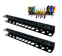 Screwdriver Holder Wall Mount - Power Tool Organizer Storage, 3 Layer Tool Rack For 4 Drill Holders, Heavy Duty Wall Mounted Holder With Side Screwdriver Rack, Garage Hooks Steel Heavy Duty Garage St