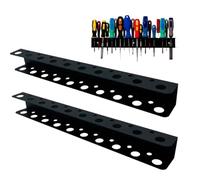 Screwdriver Holder Wall Mount - Power Tool Organizer Storage, 3 Layer Tool Rack For 4 Drill Holders, Heavy Duty Wall Mounted Holder With Side Screwdriver Rack, Garage Hooks Steel Heavy Duty Garage St