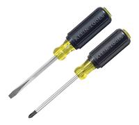 Screwdriver Set, 1/4 Keystone and #2 Phillips Precision Machined Tips, Cushion-Grip Handles, 4-Inch Shank, 2-Piece Klein Tools 85442