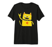 Scribble Art Dibujo Infantil de Gatitos, Gatos, música Rock, Gesto Camiseta Premium