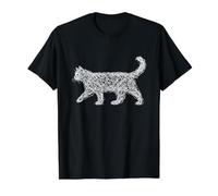 Scribble Cat Abstract Sketch Minimalist Art Camiseta gráfica económica, Hombre, Negro, L