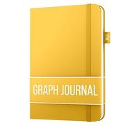 Scribbles That Matter - A5 Cuadriculado páginas Libreta - Cuaderno Diario Notebook - 150 páginas (5.75" x 8.25") 120gsm papel grueso, Cuero vegano, Cuaderno de notas para adultos - Amarillo