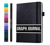 Scribbles That Matter - A5 Cuadriculado páginas Libreta - Cuaderno Diario Notebook - 200 páginas (5.75" x 8.25") 120gsm papel grueso, Cuero vegano, Cuaderno de notas para adultos - Negro