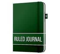 Scribbles That Matter - A5 Forrado Libreta - Cuaderno con rayas - Diario Notebook - 150 páginas (5.75" x 8.25") 120gsm papel grueso, Cuero vegano, Cuaderno de notas para adultos - Botella verde