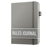 Scribbles That Matter - A5 Forrado Libreta - Cuaderno con rayas - Diario Notebook - 150 páginas (5.75" x 8.25") 120gsm papel grueso, Cuero vegano, Cuaderno de notas para adultos - Gris