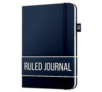 Scribbles That Matter - A5 Forrado Libreta - Cuaderno con rayas - Diario Notebook - 150 páginas (5.75" x 8.25") 120gsm papel grueso, Cuero vegano, Cuaderno de notas para adultos - Azul marino