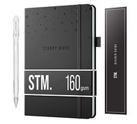 Scribbles That Matter Black Paper Bullet Dotted Journal Notebook | A5 Starry Night Bolígrafo gratis! - Papel cuadriculado opaco sin sangrado de 160 g/m² | Para hombre y mujer | (5,75 x 8,5)