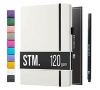 Scribbles That Matter Bullet Dotted Journal a5 + Bolígrafo gratis! - Su cuaderno de puntos de 120 g/m², papel grueso a prueba de sangrado con 200 páginas para el trabajo (5,75 x 8,5), blanco