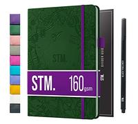 Scribbles That Matter Bullet Dotted Journal a5 + Bolígrafo gratis! - Su cuaderno de puntos de 160 g/m², papel grueso a prueba de sangrado con 150 páginas para el trabajo (5,75 x 8,5), Botella verde