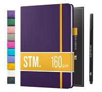 Scribbles That Matter Bullet Dotted Journal B5 + Bolígrafo gratis! - Su cuaderno de puntos de 160 g/m², papel grueso a prueba de sangrado con 150 páginas para el trabajo (7 x 10), berenjena