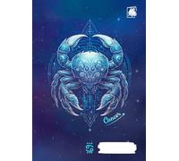 Scribeio Notebook- A Cancer zodiac, Pack of 1 | Ruled | 8.27 x 11.69 inches | Attractive Cover Designs | 120 pages | Notebooks | College, school & ... horoscope, celestial, starry, mystical.