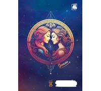 Scribeio Notebook- A Gemini zodiac, Pack of 1 | Ruled | 8.27 x 11.69 inches | Attractive Cover Designs | 120 pages | Notebooks | College, school & ... horoscope, cosmic, mystical, duality.