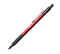 Scrikss Graph X Portaminas con punta retráctil - Rojo 0.7 | Cuerpo metálico niquelado con forma hexagonal para evitar que ruede sobre la mesa