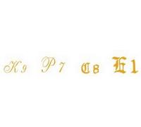 Script/Old English Letters, Gold (Importación USA)