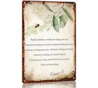 Scripture Inspired Metal Sign Think About These Things Rustic 8 X 12 in
