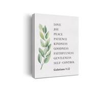 Scripture Painting Christian Canvas Wall Art Fruit of the Spirit Bible Verse Print Love Joy Peace Religious Gift for Home Bedroom Church Decor(Framed,12x18inch(30x45cm))