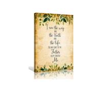 Scripture Wall Art I Am The Way The Truth And The Life John 14 6 Bible Verse Christian Decor Inspirational Print For Home Office Living Room Faith Gift(Framed,16x24inch(40x60cm))