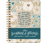 Scriptures and Florals 12-Month 2026 Hardcover Monthly/Weekly Planner Calendar