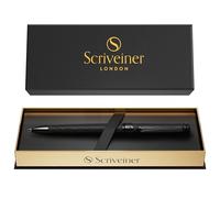 Scriveiner Bolígrafo de laca negra, impresionante bolígrafo de lujo, recambio negro Schmidt, el mejor juego de regalo para hombres y mujeres, oficina ejecutiva profesional, bonitos bolígrafos de