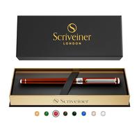 Scriveiner Bolígrafo Deep Crimson Red, Magnífico Bolígrafo Roller Deluxe Cromado Rojo Carmesí, Recambio Tinta Schmidt, Perfecto para Regalar a Hombres, Mujeres y Ejecutivos