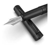 SCRIVI PENS Juego de plumas estilográficas [Extra Fine Plume], colección Artistry, caja de regalo; 2 cartuchos de tinta, convertidor de recarga de tinta, caligrafía [cromo negro]