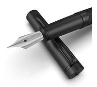 SCRIVI PENS Juego de plumas estilográficas [Fine Plume], colección Artistry, caja de regalo; 2 cartuchos de tinta, convertidor de recarga de tinta, caligrafía [cromo negro]